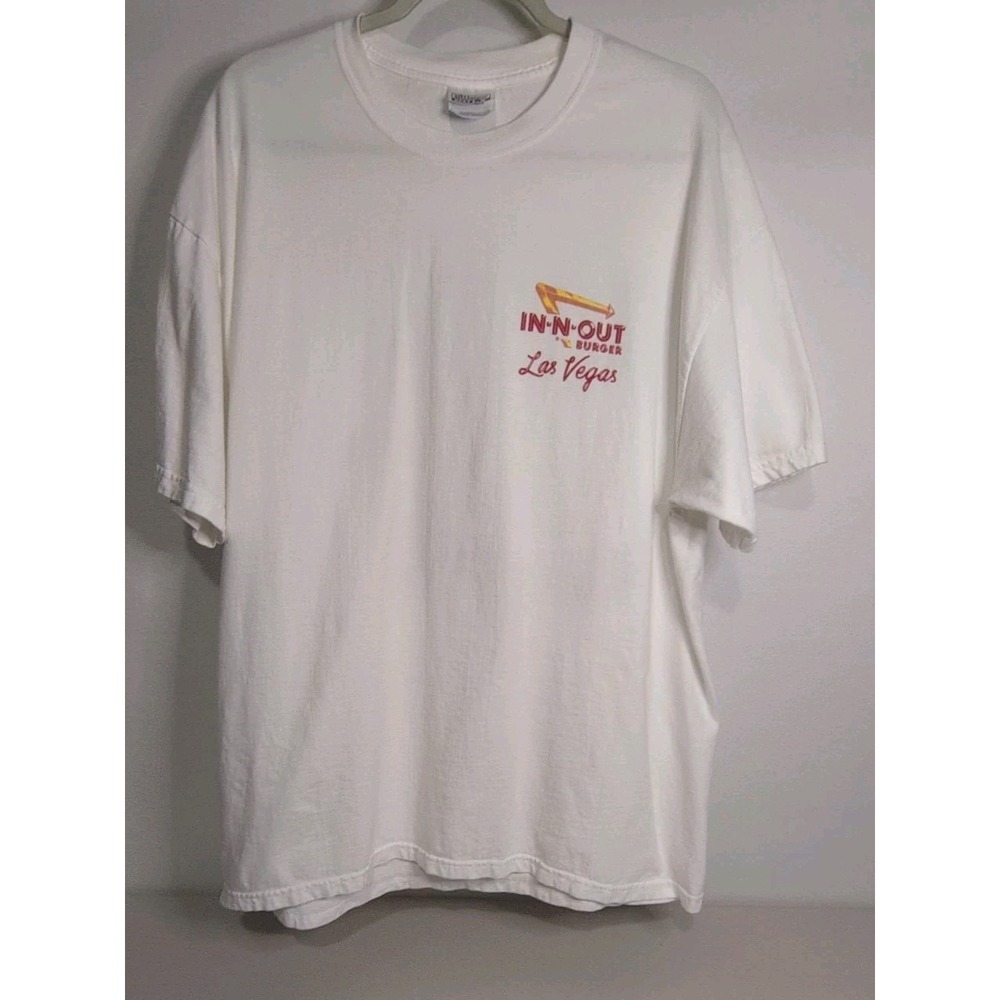 Vintage 2002 IN-N-OUT Burger LasVegas T-shirt Sz XL White 100%‎ Preshrunk Cotton